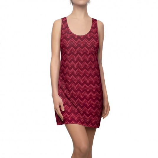Women s Burgundy Chevron Racerback Dress 
