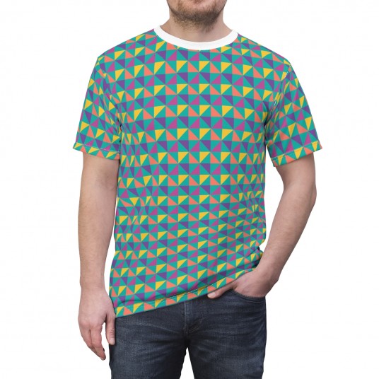 Rainbow Colored Geo Diamond  Tee 