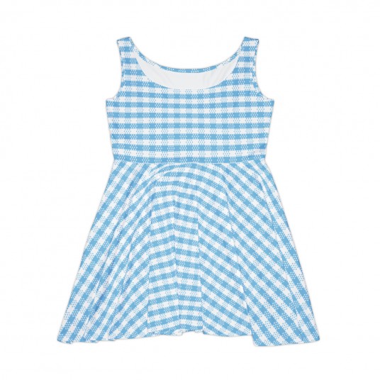 Women s Baby Blue Gingham Skater Dress 