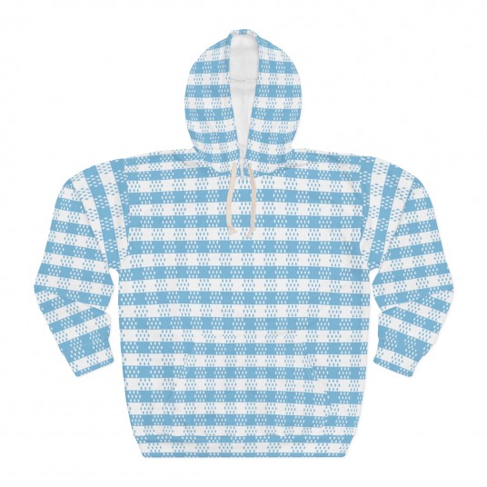 Unisex Baby Blue Gingham Pullover Hoodie