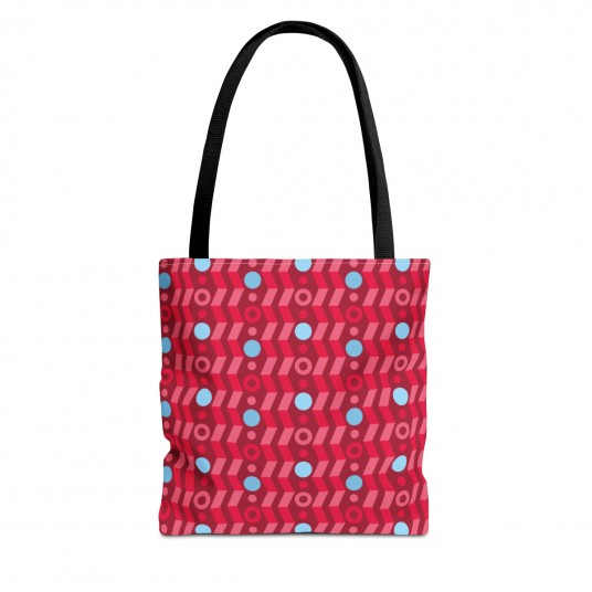 Red With Blue Dots Tote Bag