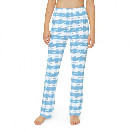Kids Baby Blue Gingham Pajama Pants