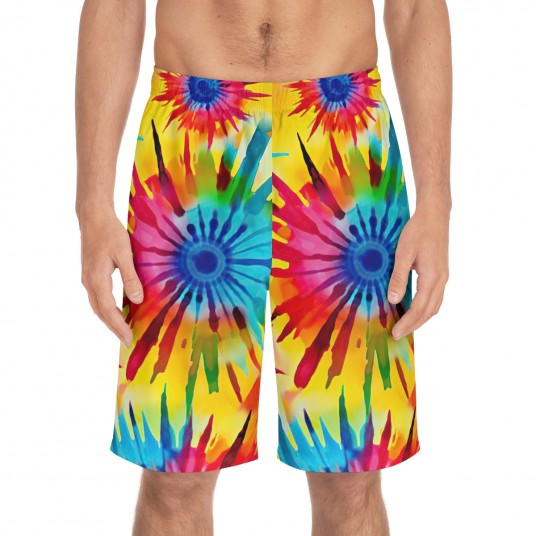 Yellow tie dyed Board Shorts 