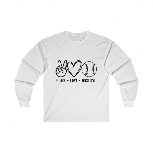 Peace Love Baseball Long Sleeve Tee