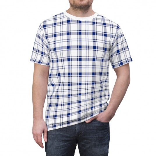 Unisex Blue Plaid Tee
