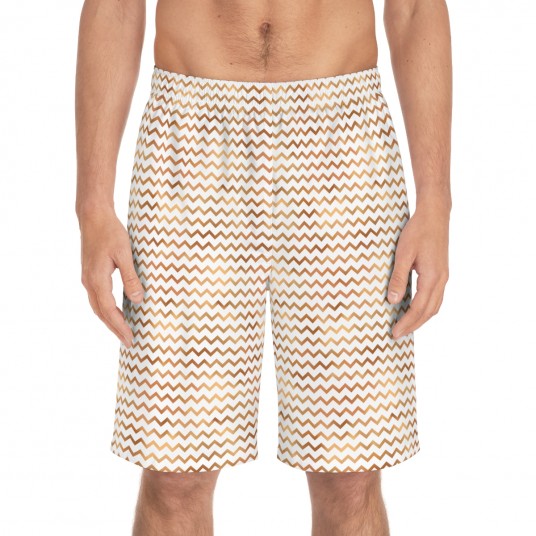 Men s Gold Zig Zag Board Shorts