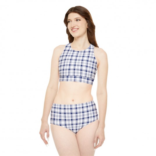 Blue Plaid Sporty Set