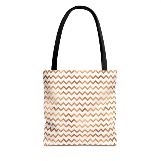 Gold Zig Zag Tote Bag 