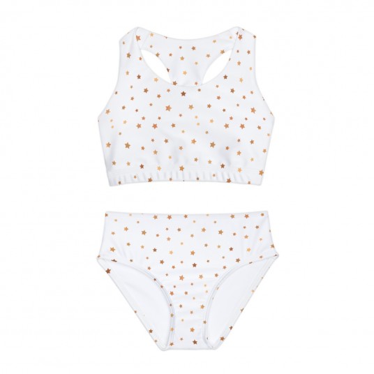 Girls Gold Star Two Piece Swimsuit 