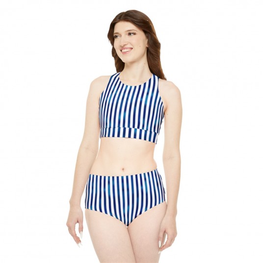 Blue Striped Sporty Set 