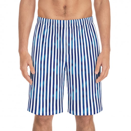 Blue Striped Men s Board Shorts