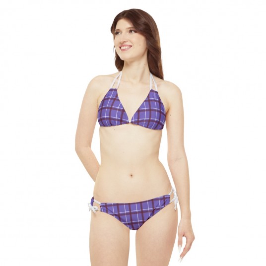 Purple Plaid Bikini Set 