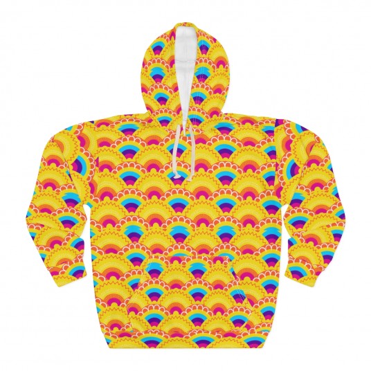 Yellow Rainbow Scales Pullover Hoodie 