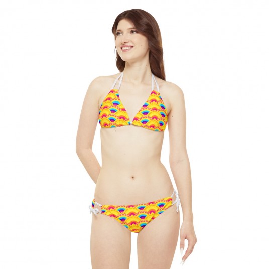 Yellow Rainbow Scales Bikini Set 