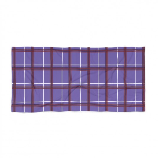 Purple Plaid Beach Towel