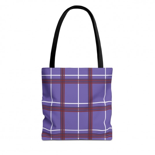 Purple Plaid Tote Bag 