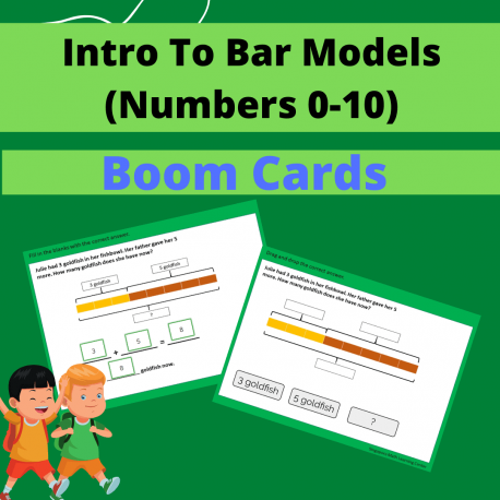 BOOM CARDS: Introduction To Bar Models Addition & Subtraction (NUMBERS TO 10)