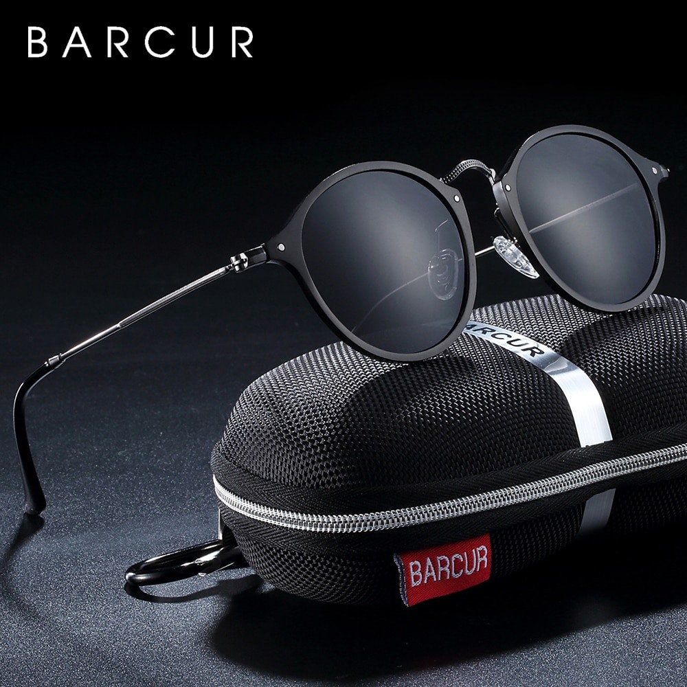 Zeebrasem verkenner bezig BARCUR Aluminum Magnesium Vintage Sunglasses For Men Polarized Round Sun  Glasses Women Retro Eyewear Oculos Masculino