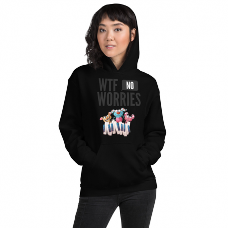 WTF No Worries 3 Monsters Playing Piano Unisex Hoodie