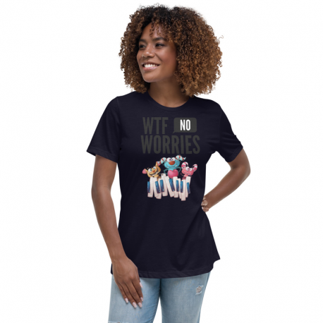 WTF No Worries 3 Monsters Playing Piano Women's Relaxed T-Shirt