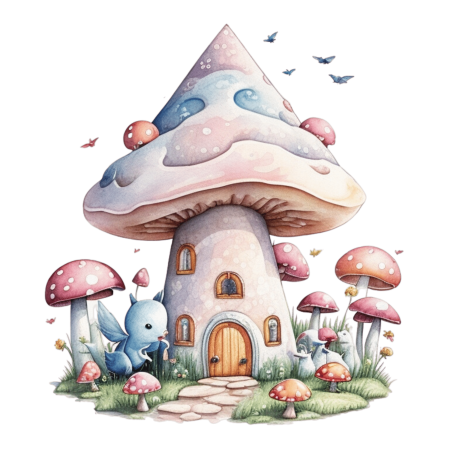 11 Magic Mushroom Houses AI Downloadable Digital Generated Art PNG Clipart Files Instant Digital Download Clipart Bundle