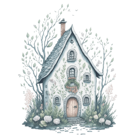 Discover the Enchanting World of 28 Pastel & Rainbow Pixie Houses Style AI Downloadable Digital Generated Art PNG Clipart Files