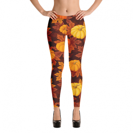 Fall leaves and pumpkins leggings