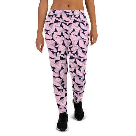Pink abstract 3d Women's Joggers