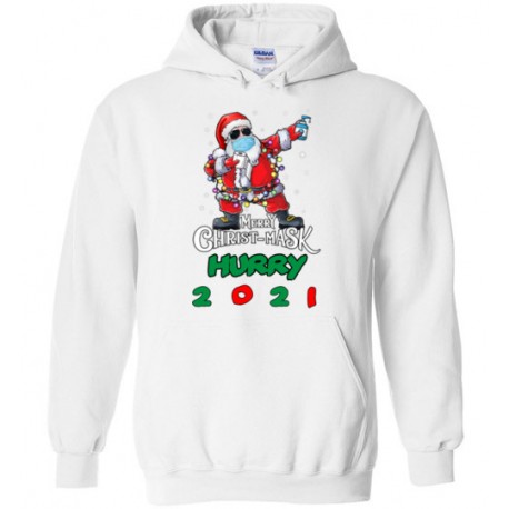 Merry Christmas long sleeve hoodie sweatshirt with a mask