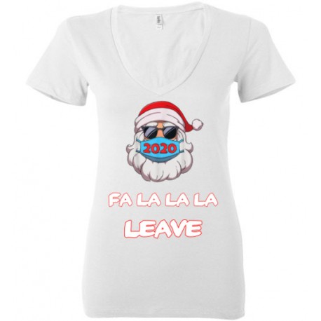 2020 Christmas covid19 mask ladies v neck short sleeve tshirt.