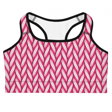 Candy cane red and white Sports bra
