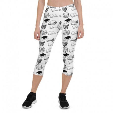 School books Leggings, School books capri leggings, school books yoga print capri leggings, school teachers yoga capri leggings,