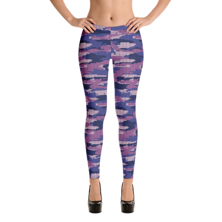 Purple camouflage looking nit leggings