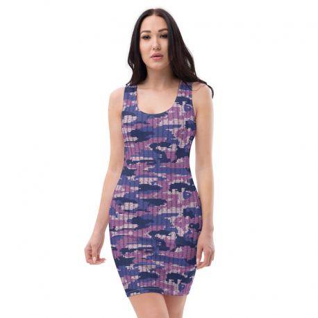 Camouflage purple bodycon dress