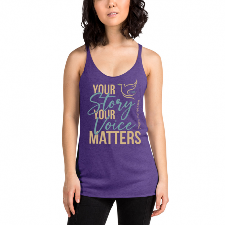 YCBF Your Story | Your Voice Matters Women's Racerback Tank- Scripted