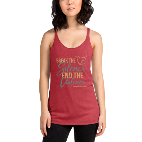 YCBF Break The Silence Women's Racerback Tank- Scripted