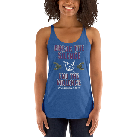 YCBF Break The Silence Women's Racerback Tank- Purple Lettering
