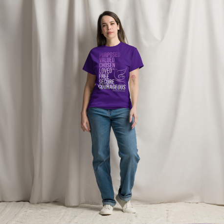 YCBF PVC (Unisex) T-Shirt- Purple/ Gray Gradient