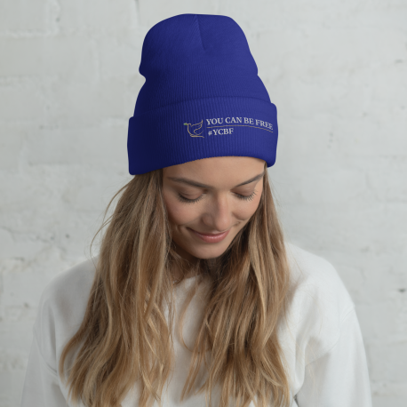 YCBF Cuffed Beanie- Freedom Dove & White Lettering
