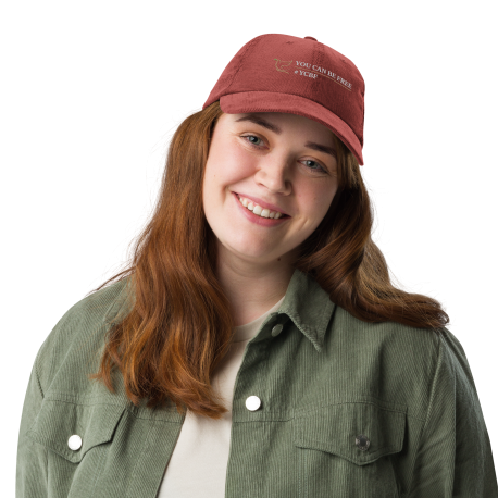 YCBF Vintage Corduroy Cap- Freedom Dove & White Lettering