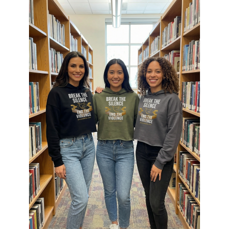 YCBF Break The Silence Crop Hoodie