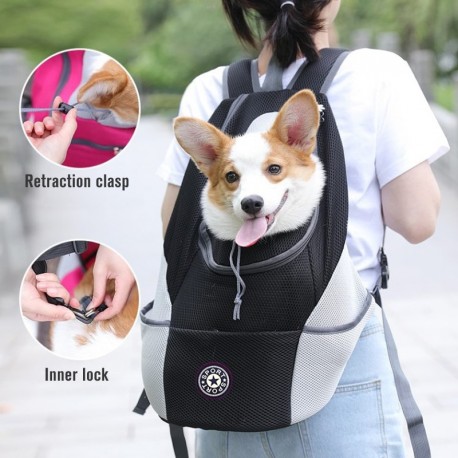 Pet Dog Carrier Bag Carrier For Dogs Backpack Out Double Shoulder