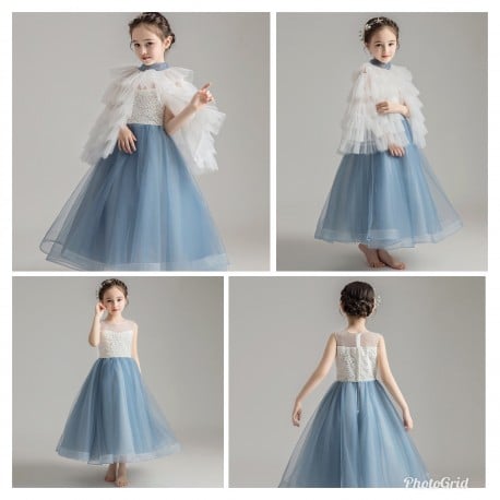 Baby Kids Gown 0011 (Blue , White)