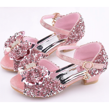 Baby Girl Leather Shoes Kids Floral Princess Shoes Children Dress Shoes With Pearls Sweet Soft Elegant For Wedding Party 0008