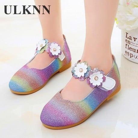 ULKNN Flats For Girls Bootie Children Leather Shoes Fashion SoftSole Cute Princess Shoes Big Baby Kids Infant Moccosins