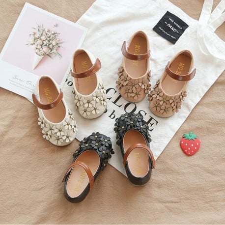 Wedding Party Floral Girls Shoes Princess Single Shoes For Girl Kids Children Casual Fashion flower PU Leather Sneakers