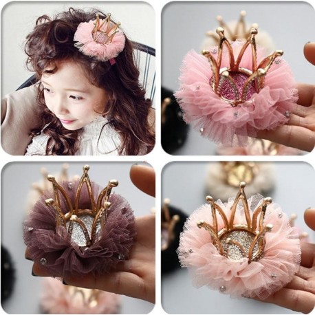 Rhinestone Crown Lace Kids Girls Headwear Princess Sweet Girls Hair clip hairpins For Girls Baby Hair Accessories Tiaras Kids 3