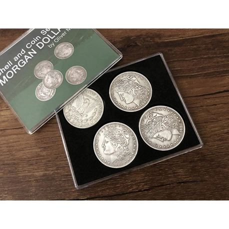 Morgan Dollar Shell and Coin Set