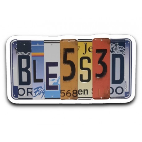 Blessed License Plate Letters Sign Vinyl Sticker Decal Christian Design