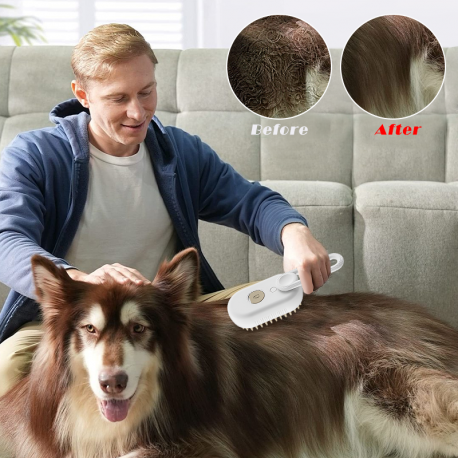 Pet Steam Brush Cat Dog Cleaning Massage Beauty Comb 3 In 1 Hair Removal Grooming Supplies Pets Accessories